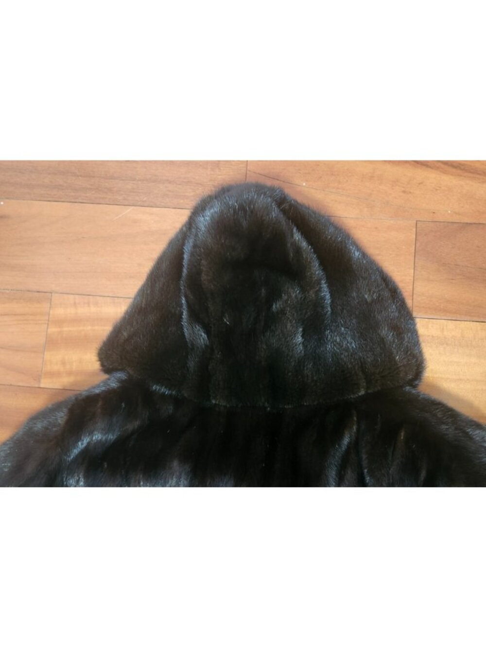 Genuine Mink Fur Full Length Hooded Maxi Coat Dark Brown Detachable Hood Size XL - Picture 12 of 16